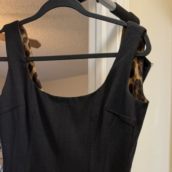 Dolce & Gabbana grey square neck virgin wool mini sheath dress Sz 44 US Sm/Med - Picture 10 of 12